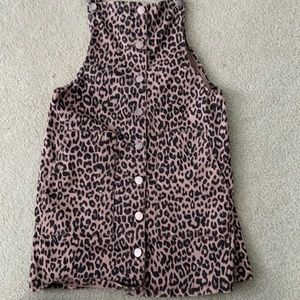 so leopard print overall dress